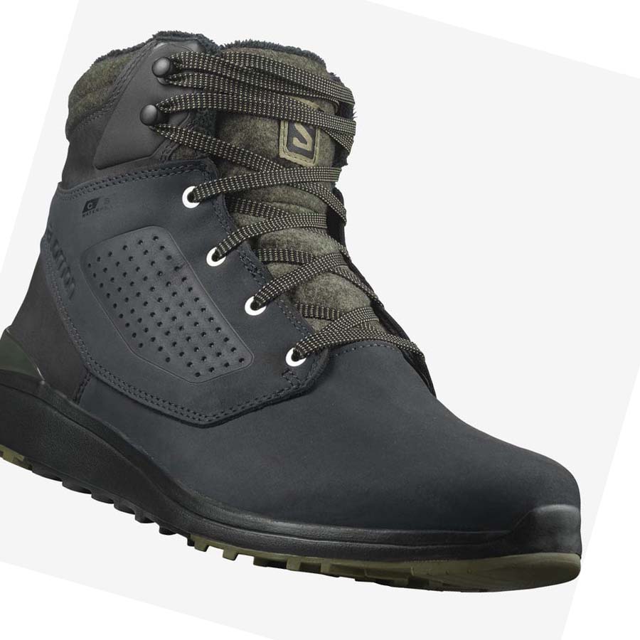 Botas de Invierno Salomon UTILITY WINTER CLIMASALOMON™ WATERPROOF Hombre Negros Verdes | MX 3383WNB